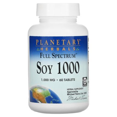 Соя -1000 повного спектра, 1000 мг, Planetary Herbals, 60 таблеток