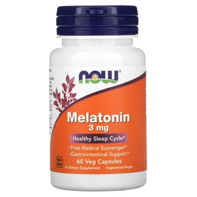 Мелатонін Now Foods (Melatonin) 3 мг 60 капсул