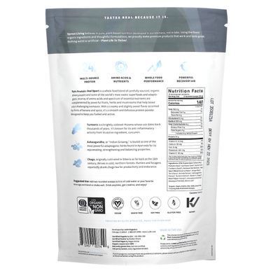 Organic Plant Protein + Superfoods, Real Sport, Epic Protein, Organic Plant Protein + Superfoods, Real Sport, Sprout Living, 494 g