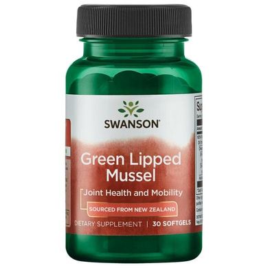 Новозеландське зелене мідійне олія, New Zealand гreen Lipped Mussel Oil, Swanson, 30 капсул