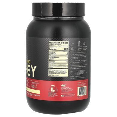 Сироватковий протеїн ізолят Optimum Nutrition (100% Whey Gold Standard) 909 г зі смаком ванільного морозива