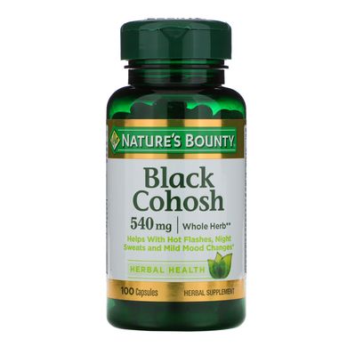 Клопогон кистевидний Nature's Bounty (Black Cohosh) 540 мг 100 капсул