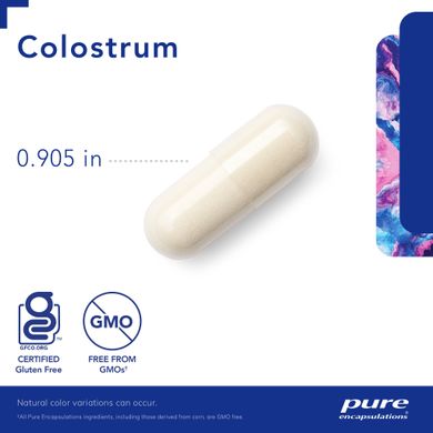 Молозиво 40% с иммуноглубинном Pure Encapsulations Colostrum (Contains 40% IgG) 90 капсул купить в Киеве и Украине