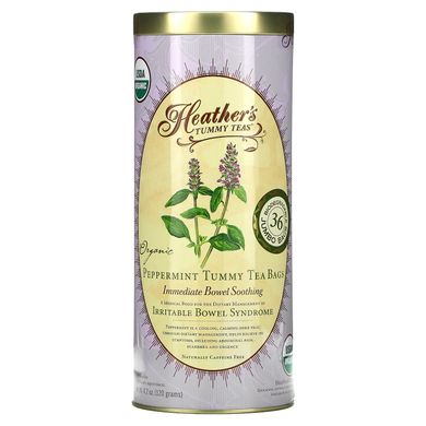 Чай з м'ятою без кофеїну органік Heather's Tummy Care (Peppermint Tea Bags Tummy Teas) 36 пакетиків