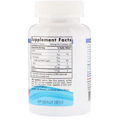 Жувальні таблетки з мелатоніном Nordic Naturals (Melatonin Gummies) 1.5 мг 60 жувальних таблеток зі смаком малини