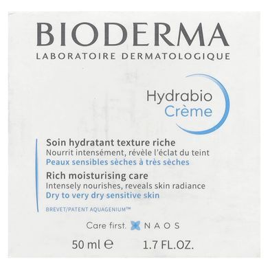 Bioderma, Hydrabio, intensive moisturizing cream, 1.67 fluid ounces (50 ml)