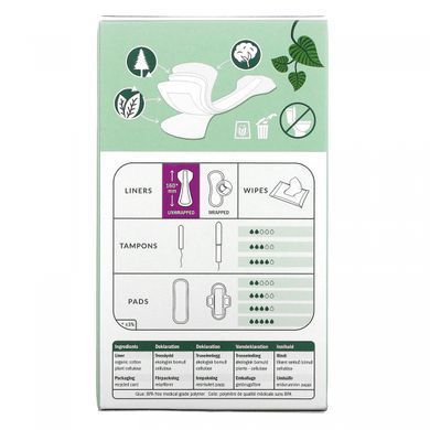 Daily liners, organic cotton, thong, 30 pads