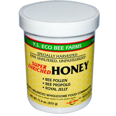Супер обогащенный мед Y.S. Eco Bee Farms (Super Enriched Honey) 323 г купить в Киеве и Украине