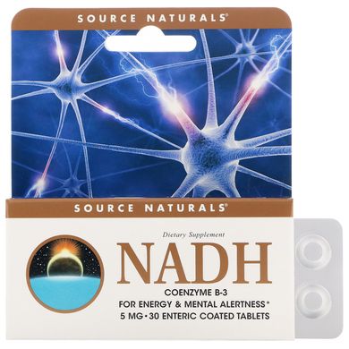 Кофермент вітаміну B3 Source Naturals (NADH) 5 мг 30 таблеток