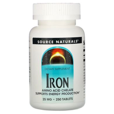 Залізо Source Naturals (Iron) 25 мг 250 таблеток