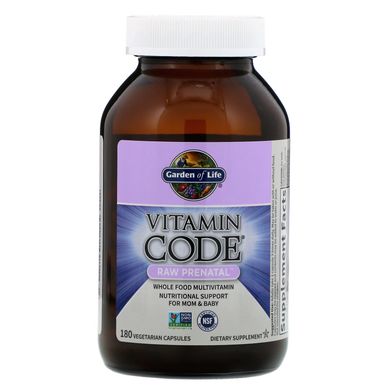 Вітаміни для вагітних Garden of Life (Vitamin Code RAW Prenatal) 180 капсул