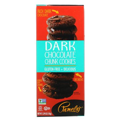 Pamela's Products, Печиво, шматок темного шоколаду, 5,29 унції (150 г)