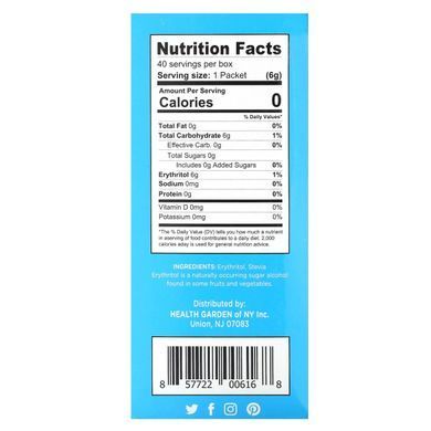 Health Garden, Sugar-Free, erythritol stevia, 40 packets, 8.5 ounces. (240 g)