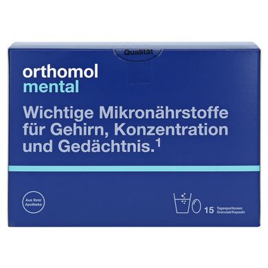 Orthomol Mental, Ортомол Ментал, 15 днів (капсули / порошок)
