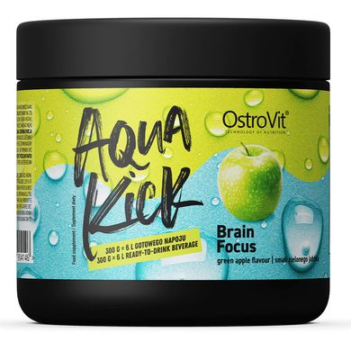 Вітаміни для мозку смак зеленого яблука OstroVit (Aqua Kick Brain Focus) 300 г