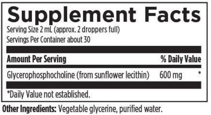 GPC Glycerophosphocholine Designs for Health Cognitive Support (GPC Liquid) 59 ml
