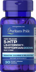 5-HTP повільного вивільнення Puritan's Pride (Griffonia Simplicifolia) 200 мг 30 таблеток