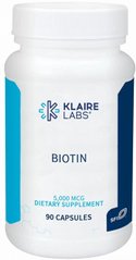 Биотин Klaire Labs (Biotin) 5000 мкг 90 капсул купить в Киеве и Украине