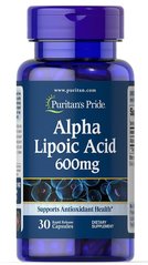 Альфа-липоевая кислота, Alpha Lipoic Acid, Puritan's Pride, 600мг, 30 капсул купить в Киеве и Украине