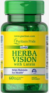 Лютеин и черника для зрения Puritan's Pride (Herbavision with Lutein and Bilberry) 6 мг/20 мг 60 капсул купить в Киеве и Украине