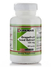Екстракт насіння грейпфрута 125 мг - гіпоалергенний, Grapefruit Seed Extract 125 mg -Hypoallergenic, Kirkman labs, 120 капсул