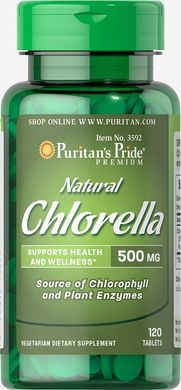 Натуральная хлорелла Puritan's Pride (Natural Chlorella) 500 мг 120 таблеток купить в Киеве и Украине