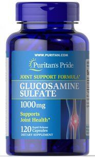 Глюкозамина сульфат, Glucosamine Sulfate, Puritan's Pride, 1000 мг, 120 капсул купить в Киеве и Украине