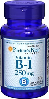 Вітамін В1 Puritan's Pride (Vitamin B-1) 250 мг 100 таблеток