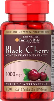 Черная вишня Puritan's Pride (Black Cherry) 1000 мг 100 капсул купить в Киеве и Украине