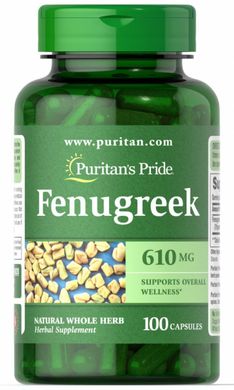 Пажитник, Fenugreek, Puritan's Pride, 610 мг, 100 капсул