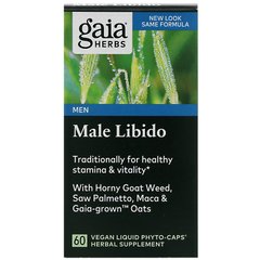 Підтримка системи, чоловіче лібідо, Gaia Herbs, 60 рідких фітокапсул