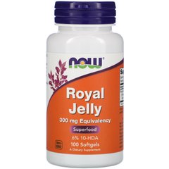 Маточное молочко Now Foods (Royal Jelly) 300 мг 100 капсул купить в Киеве и Украине