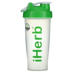 Товари iHerb, пляшка-шейкер із кулькою для змішування, зелений колір, 28 унцій