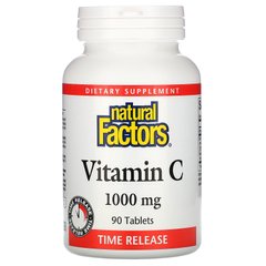 Вітамін С, Vitamin C, Natural Factors, 1000 мг, 90 таблеток