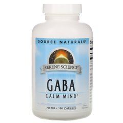 ГАМК гамма-аміномасляна кислота Source Naturals (GABA) 750 мг 180 капсул