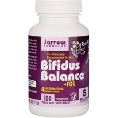 Пробіотики, Bifidus Balance + FOS, Jarrow Formulas, 100 капсул