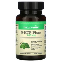 NatureWise, 5-гідрокситриптофан Плюс +, 200 мг, 30 вегетаріанських капсул