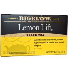 Lemon Lift, черный чай, Bigelow, 20 пакетиков, 1,37 унции (38 г) купить в Киеве и Украине