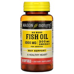 Риб'ячий жир, Fish Oil, Mason Natural, 1000 мг, 90 капсул