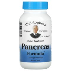 Формула для поджелудочной железы, Christopher's Original Formulas, 460 мг, 100 растительных капсул купить в Киеве и Украине