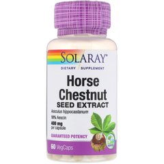 Horse Chestnut Seed Extract, Solaray, 400 mg, 60 VegCaps купить в Киеве и Украине