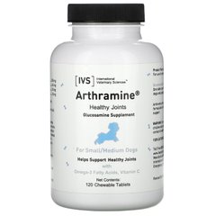 International Veterinary Sciences, Артрамін, добавка глюкозаміну, для маленьких/середніх собак, 120 жувальних таблеток