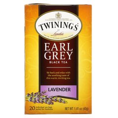 "Эрл Грей", черный чай с ароматом лаванды, Twinings, 20 чайных пакетиков, 1,41 унции (40 г) купить в Киеве и Украине