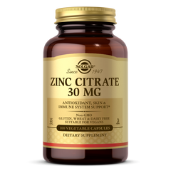 Цитрат цинку Solgar (Zinc Citrate) 30 мг 100 капсул