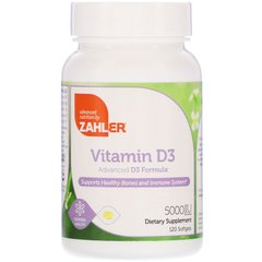 Витамин Д3: усовершенствованная формула Zahler (Vitamin D3) 5000 МЕ 120 капсул купить в Киеве и Украине