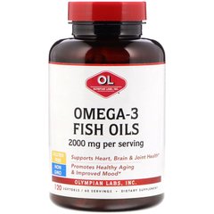 Омега-3 риб'ячий жир, Olympian Labs Inc, 2000 міліга, 120 капсул