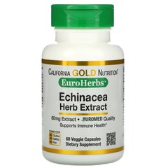 Экстракт эхинацеи California Gold Nutrition (Echinacea Herb Extract) 80 мг 60 вегетарианских капсул купить в Киеве и Украине