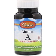 Витамин A Carlson Labs (Vitamin A) 25000 МЕ 100 капсул купить в Киеве и Украине