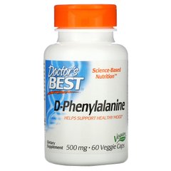 D-фенилаланин Doctor's Best (D-Phenylalanine) 500 мг 60 капсул купить в Киеве и Украине