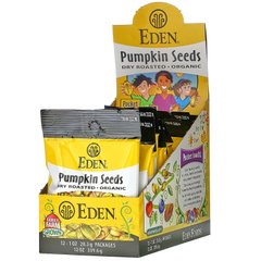 Гарбузове насіння органік смажені Eden Foods (Pumpkin Seeds) 12 пакетів по 28.3 г